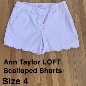 Loft light purple scalloped shorts